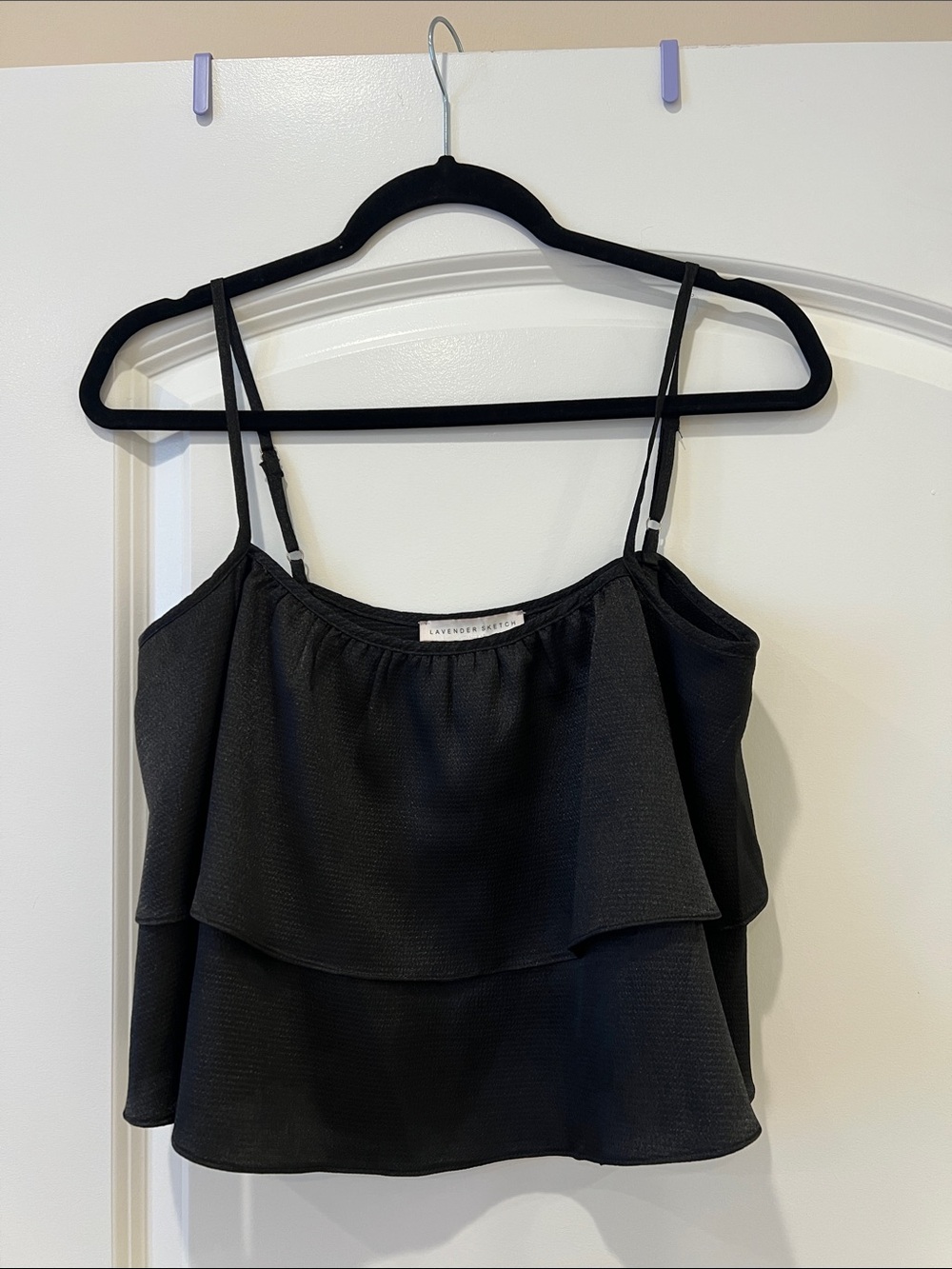 Black Tiered cami with Adjustable Straps